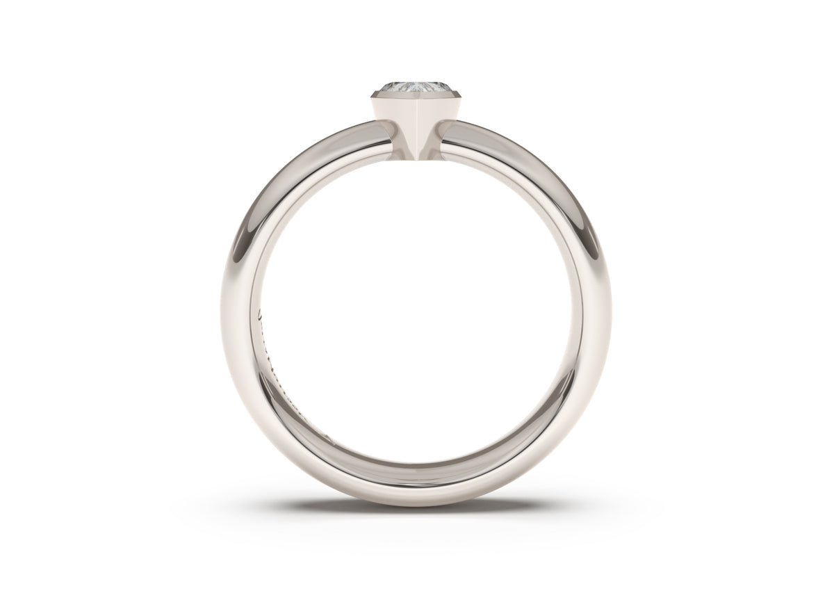 Pear Elegant Engagement Ring, White Gold & Platinum