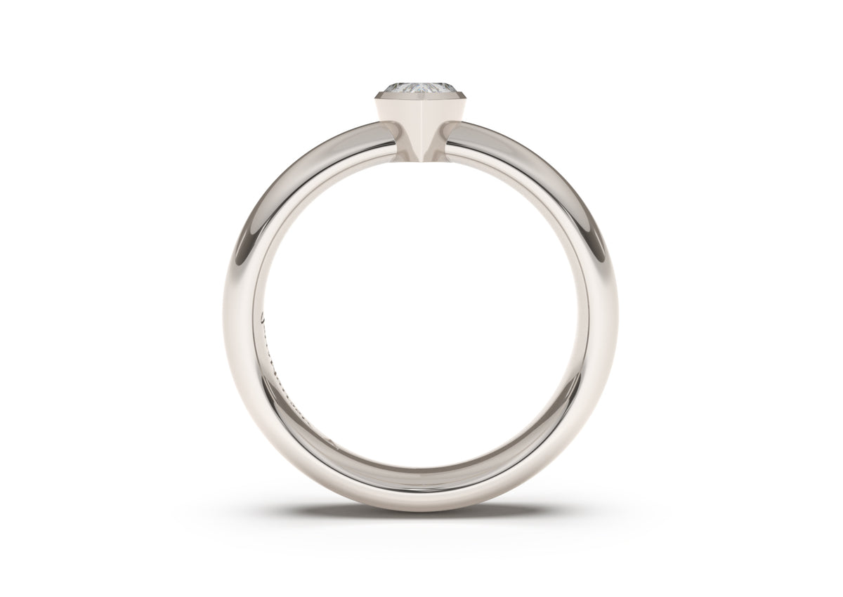 Pear Elegant Engagement Ring, White Gold & Platinum