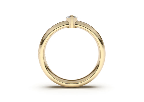 Marquise Classic Elvish Engagement Ring, Yellow Gold