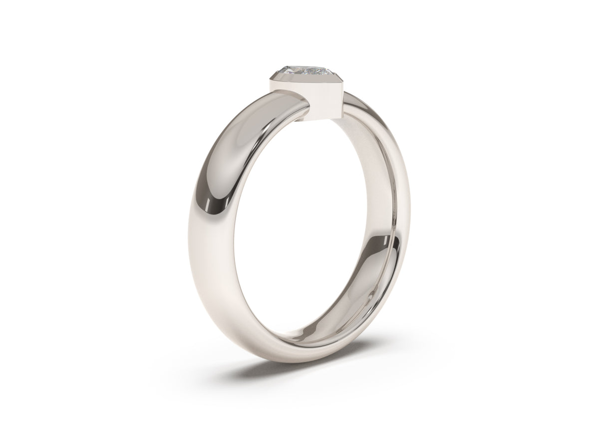 Marquise Modern Engagement Ring, White Gold & Platinum