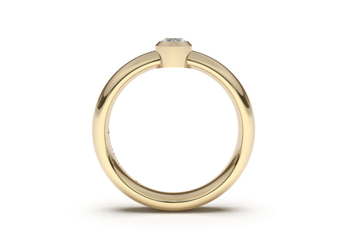 Marquise Modern Engagement Ring, Yellow Gold