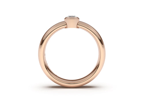 Marquise Modern Engagement Ring, Red Gold