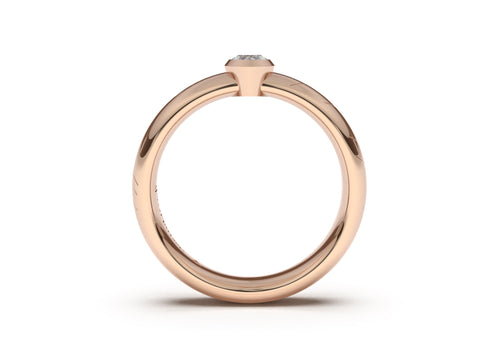Marquise Elegant Elvish Engagement Ring, Red Gold