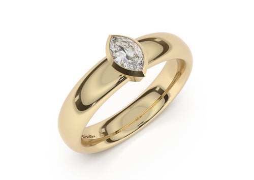 Marquise Elegant Engagement Ring, Yellow Gold