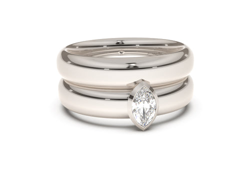 Marquise Elegant Engagement Ring, White Gold & Platinum