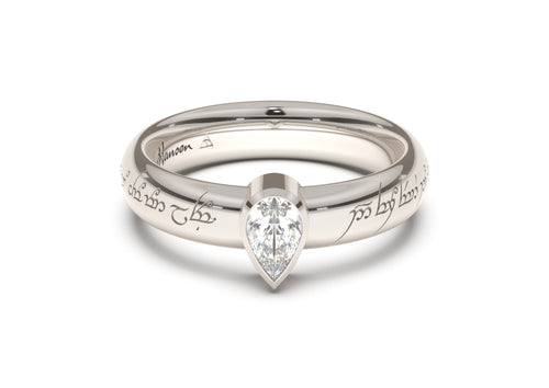 Platinum Round Brilliant Diamond Linear Modern Bezel Engagement Ring - –  RockHer.com