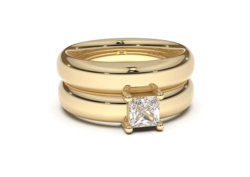 Princess Classic Engagement Ring, Yellow Gold