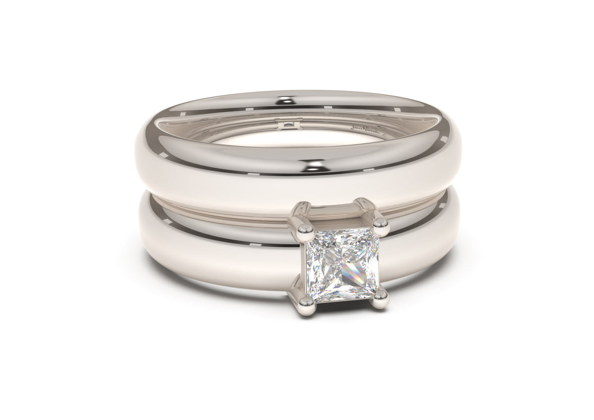 Princess Classic Engagement Ring, White Gold & Platinum