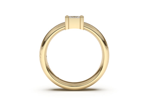 Princess Classic Elvish Engagement Ring, Yellow Gold