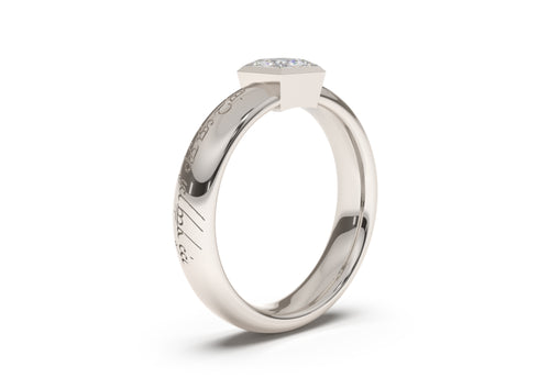 Princess Elegant Elvish Engagement Ring, White Gold & Platinum