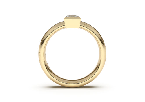 Princess Elegant Elvish Engagement Ring, Yellow Gold