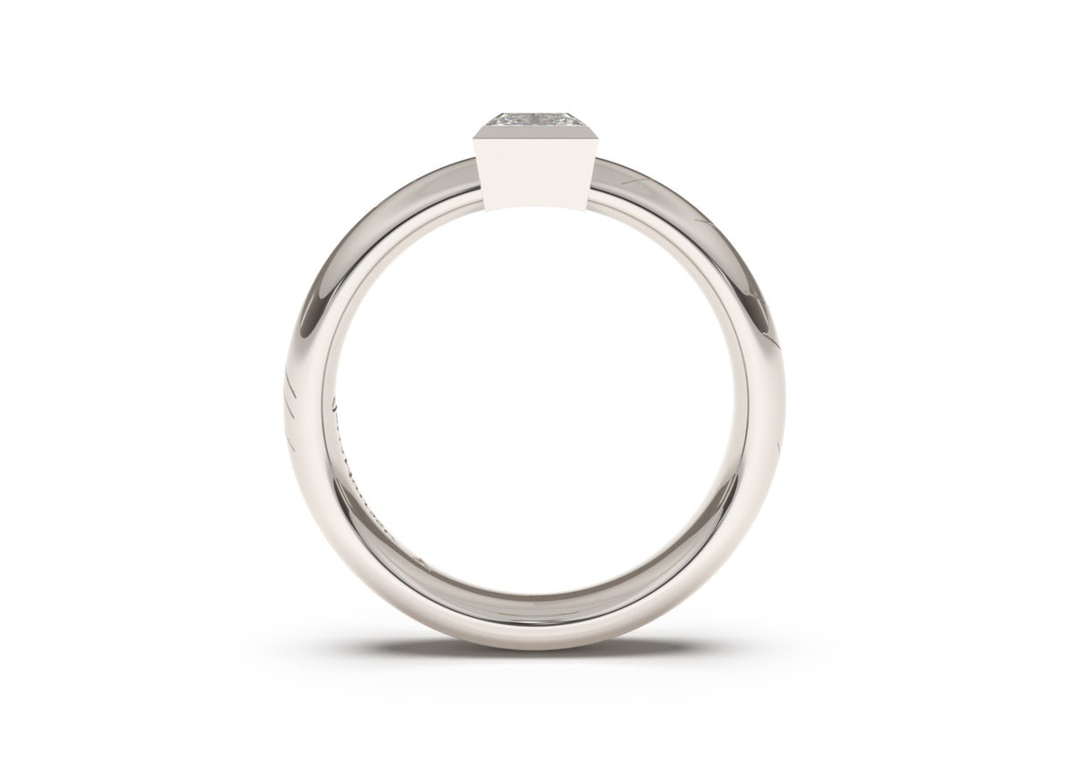 Princess Elegant Elvish Engagement Ring, White Gold & Platinum