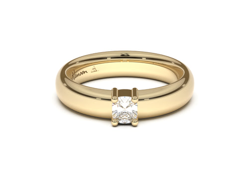 Cushion Classic Engagement Ring, Yellow Gold