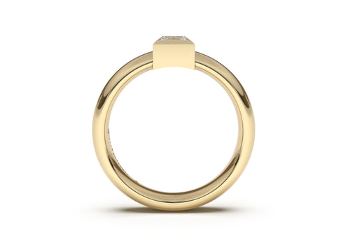 Princess Modern Engagement Ring, Yellow Gold