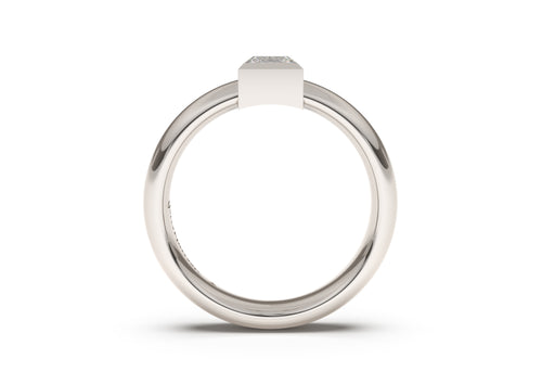 Princess Modern Engagement Ring, White Gold & Platinum